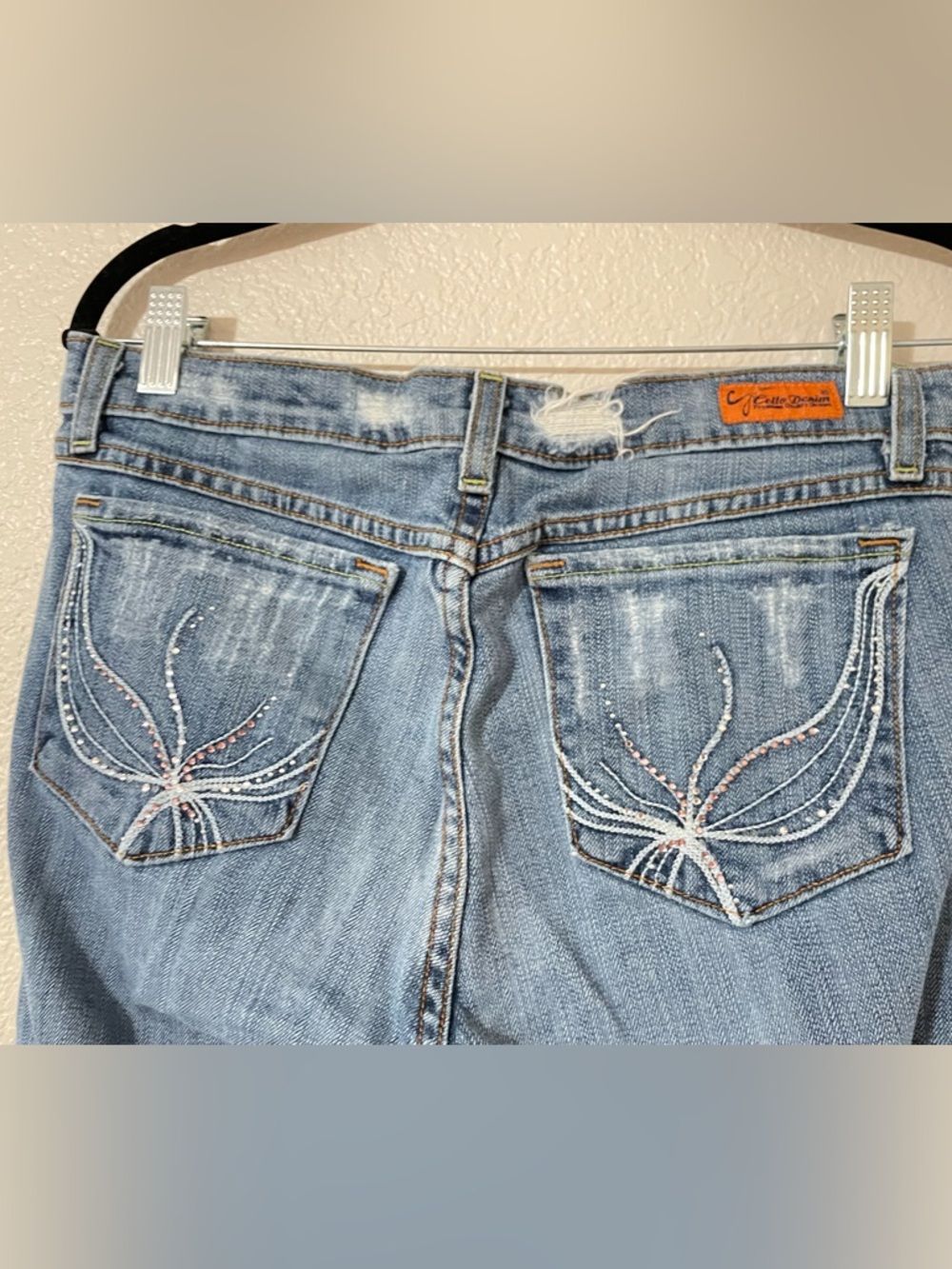Embellished Light Blue Boot Cut Jeans - Women